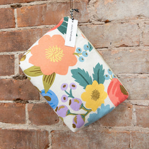 Rifle Paper Company Natural Floral Large Zipper Pouch