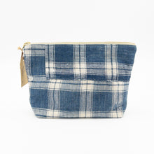 Load image into Gallery viewer, Antique French Kelsch Plaid Large Zipper Pouch