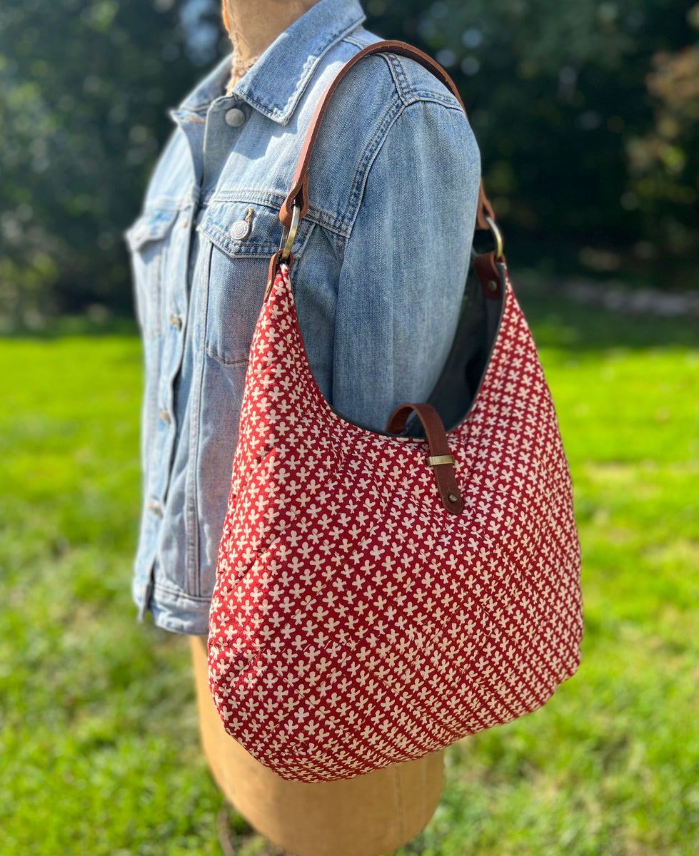 Leela 2 Quilted Indian Cotton Hobo Bag Solulu Handmade