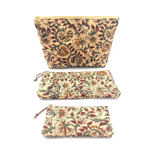 Marari 1 Quilted Indian Cotton Large Zipper Pouch