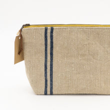 Load image into Gallery viewer, Antique French Herringbone Grain Sack Large Zipper Pouch