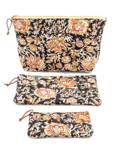 Load image into Gallery viewer, Leela Quilted Indian Cotton Medium Zipper Pouch