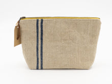 Load image into Gallery viewer, Antique French Herringbone Grain Sack Large Zipper Pouch