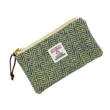 Load image into Gallery viewer, Green Herringbone Coin Pouch