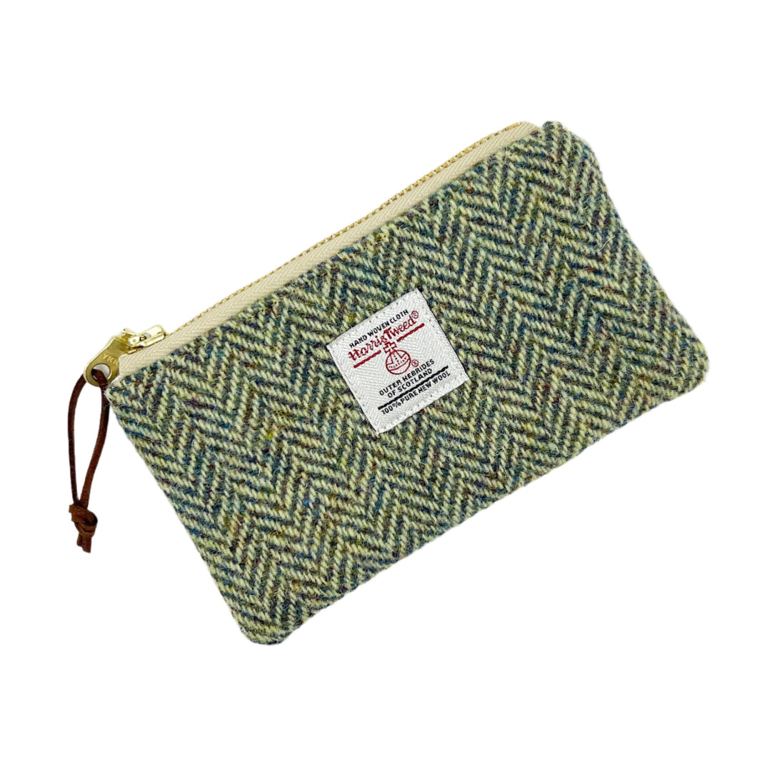 Green Herringbone Coin Pouch