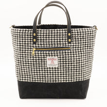 Load image into Gallery viewer, Black and White Houndstooth Bucket Bag