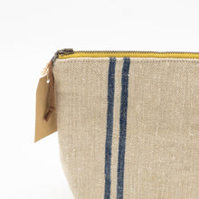 Load image into Gallery viewer, Antique French Herringbone Grain Sack Large Zipper Pouch