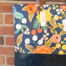 Load image into Gallery viewer, Extra Large Blue Floral Tote