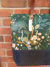 Load image into Gallery viewer, Extra Large Dark Green Peacock Tote