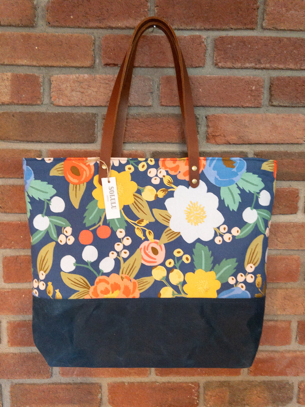 Extra Large Blue Floral Tote