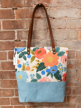 Load image into Gallery viewer, Rifle Paper Company Natural Floral Zipper Top Tote
