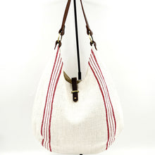 Load image into Gallery viewer, Vintage European Grain Sack Hobo Bag - Red Stripe