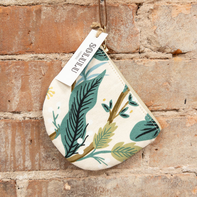 Rifle Paper Company Natural Peacock Curved Coin Purse