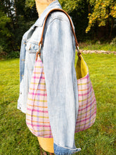 Load image into Gallery viewer, Pink Tartan Hobo Bag