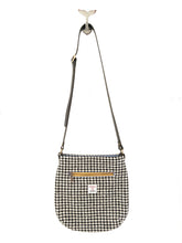 Load image into Gallery viewer, Black and White Houndstooth Crossbody Bag