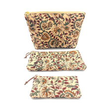 Load image into Gallery viewer, Marari Quilted Indian Cotton Medium Zipper Pouch