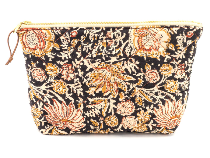 Leela 1 Quilted Indian Cotton Large Pouch