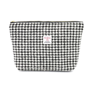 Black and White Houndstooth Large Zipper Pouch