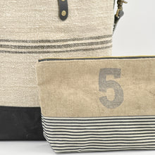 Load image into Gallery viewer, Antique European Herringbone Woven Grain Sack Bucket Bag