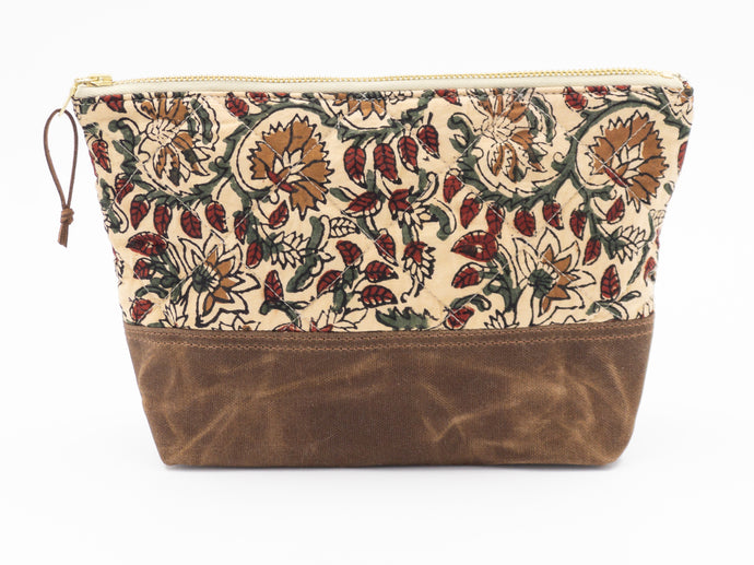 Marari 2 Quilted Indian Cotton Large Pouch