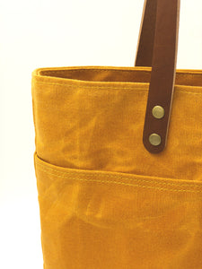 Golden Mustard Waxed Canvas Tote