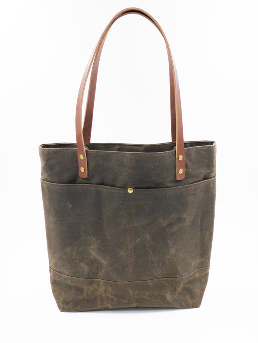 Waxed Canvas Tote - Brown