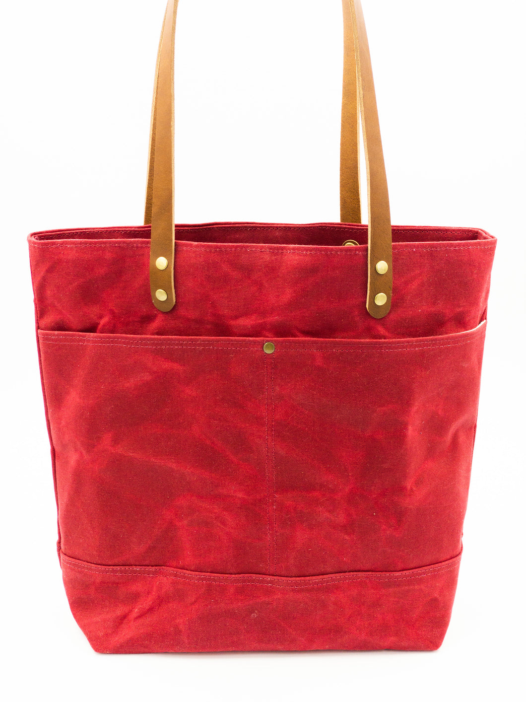 Red Waxed Canvas Tote
